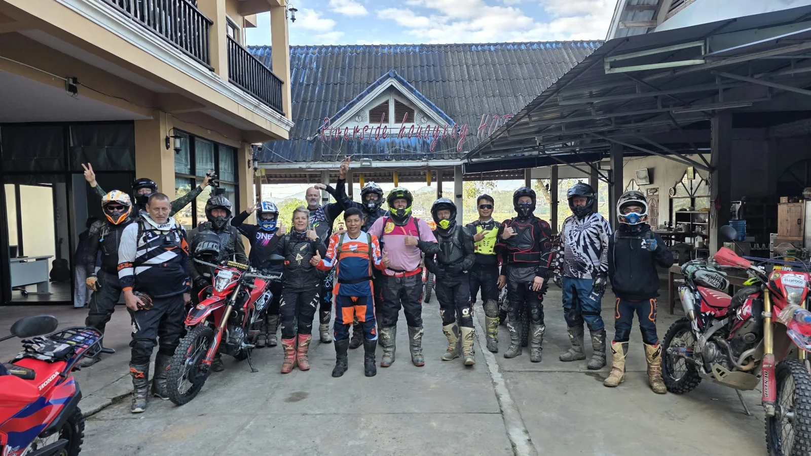Riders and motorcycles ready for the journey.